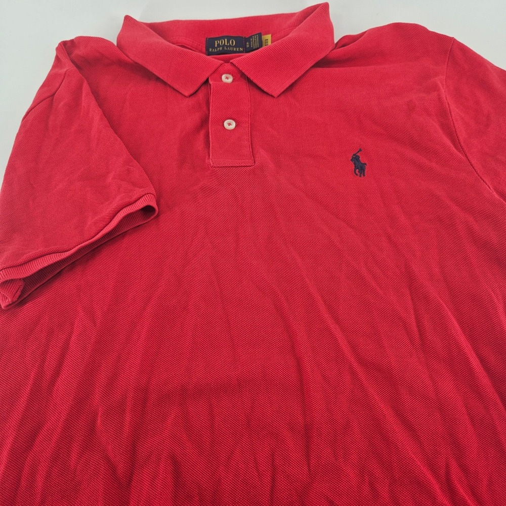 Polo Ralph Lauren Mens Classic Fit Red Cotton Pique Short Sleeve Polo Shirt XL